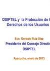Vista preliminar de documento OSIPTEL y la Protección de los Derechos de los Usuarios