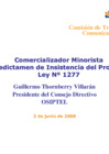 Vista preliminar de documento Presentación OSIPTEL - Comisión de Transportes y Comunicaciones Comercializador Minorista Predictamen de Insistencia del Proyecto Ley Nº 1277
