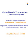 Vista preliminar de documento Presentación OSIPTEL - Comisión de Transportes y Comunicaciones