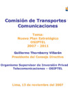 Vista preliminar de documento Presentación OSIPTEL - Comisión de Transportes y Comunicaciones. Nuevo Plan Estratégico-OSIPTEL, 2007 - 2011