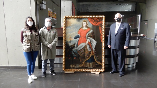 Ministerio de Cultura recibió en Cusco la obra denominada “Santa Catalina de Alejandría”.