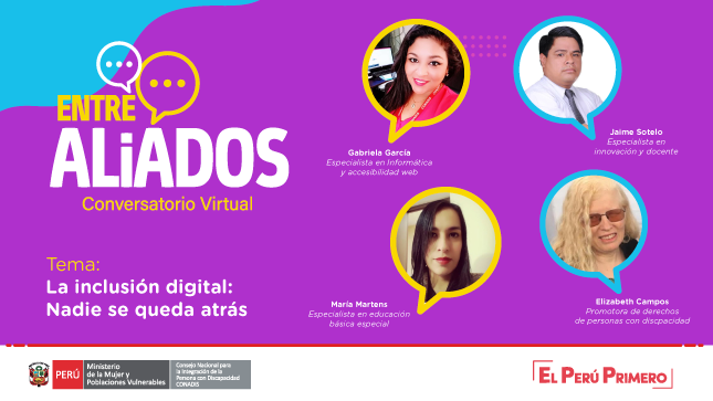 Imagen del conversatorio entre aliados con los expositores participantes.