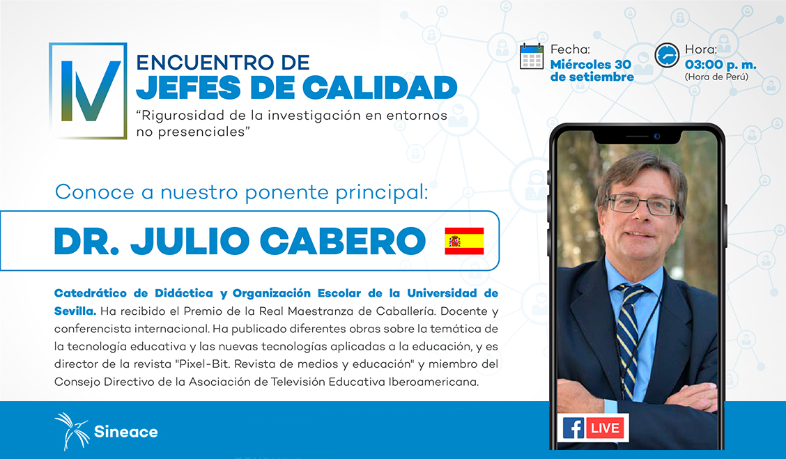 Catedrático español Julio Cabero dará ponencia sobre investigación en entornos no presenciales