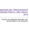 Vista preliminar de documento 2016 Proyección del Presupuesto Año 2015 G.R.A.