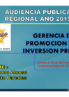 Vista preliminar de documento Gerencia Regional de la Promoción de la Inversión Privada - Audiencia 01