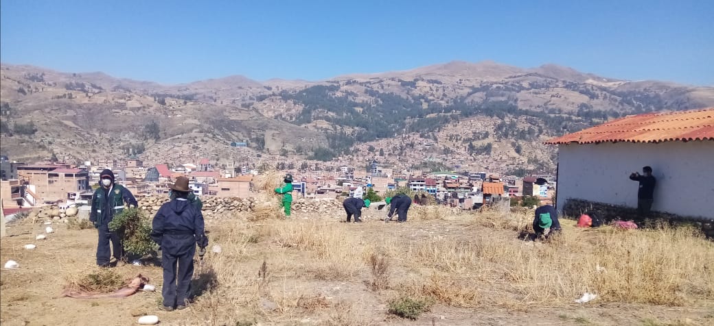 Ministerio de Cultura realizó la limpieza y mantenimiento del Sitio Arqueológico Pumacayán en Huaraz