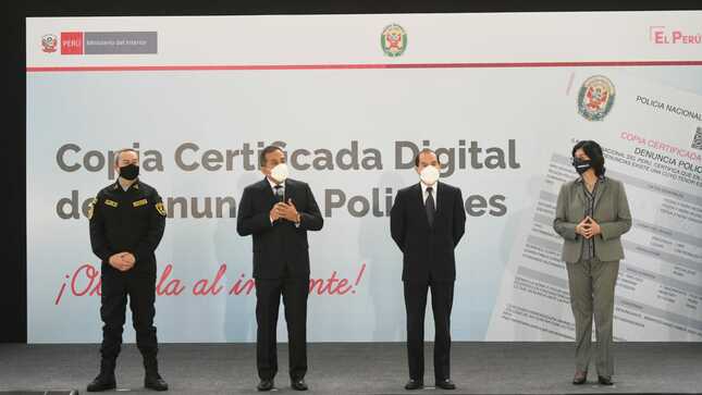 Mininter presentó servicio de copia certificada digital de denuncias policiales.