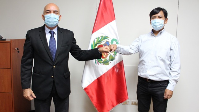 Fotos: El presidente del Consejo Nacional para la Integración de la Persona con Discapacidad –Conadis, Econ. Marco Antonio Gamarra y el flamante presidente de la Comisión de Inclusión Social y Personas con Discapacidad del Congreso de la República,