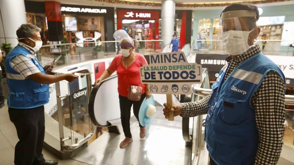 Minsa interviene centro comercial Plaza Norte para verificar que cumpla con medidas sanitarias contra la COVID-19