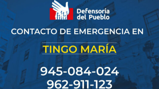  Contacto de emergencia en Tingo María  945084024  - 962911123