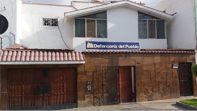 Fachada de la oficina de la Defensoría del Pueblo en Ica