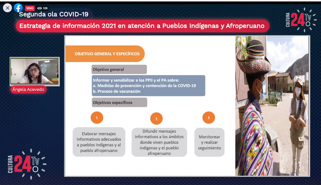 Recomendaciones sanitarias y proceso de vacunación serán ejes de estrategia de información en pueblos indígenas y pueblo afroperuano
