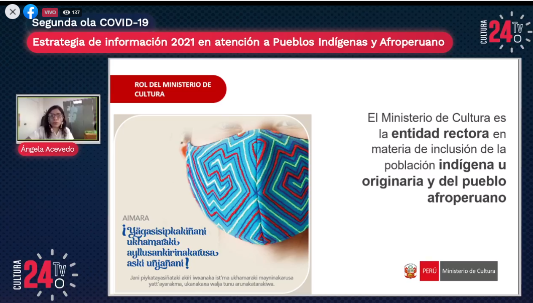 Recomendaciones sanitarias y proceso de vacunación serán ejes de estrategia de información en pueblos indígenas y pueblo afroperuano