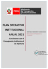 Vista preliminar de documento Plan Operativo Institucional (POI) 2021 Presupuesto Institucional de apertura (PIA)