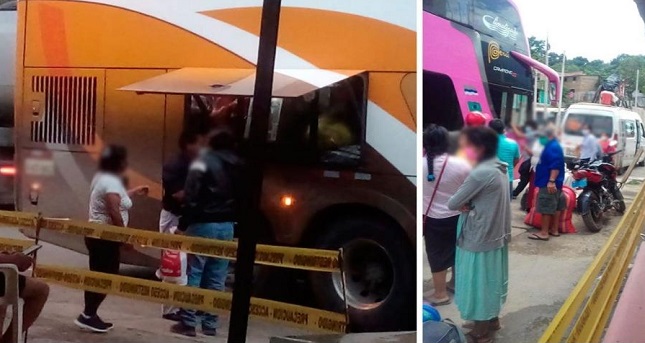 Gente aglomerada a la espera de transporte interprovincial