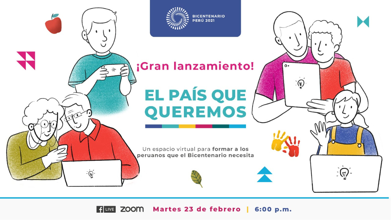 Proyecto Bicentenario lanza plataforma virtual "El país que queremos" con cursos y talleres para fortalecer valores ciudadanos