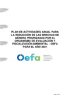 Vista preliminar de documento PLAN DE ACTIVIDADES ANUAL PARA LA REDUCCIÓN DE LAS BRECHAS DE GÉNERO PRIORIZADAS POR EL ORGANISMO DE EVALUACIÓN Y FISCALIZACIÓN AMBIENTAL - OEFA PARA EL AÑO 2021