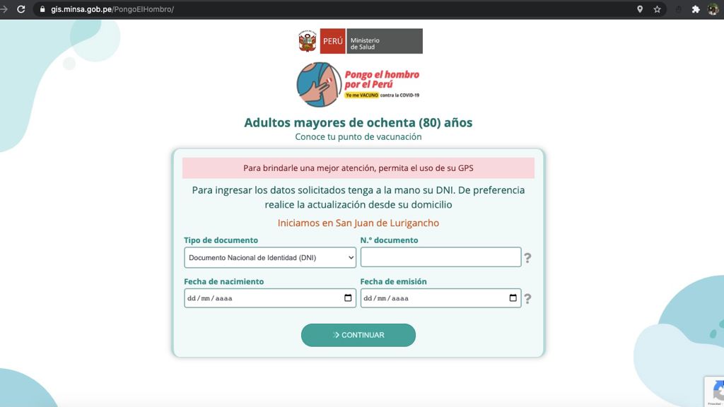 Ministerio de Salud presentó “Pongo el Hombro”, plataforma donde los adultos mayores podrán conocer su punto de vacunación