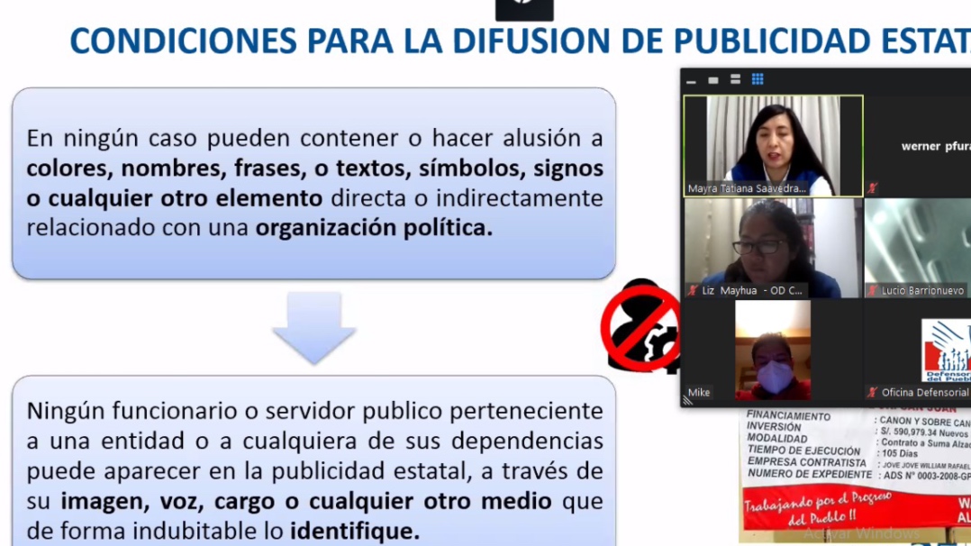 Imagen de pantalla de reunión virtual