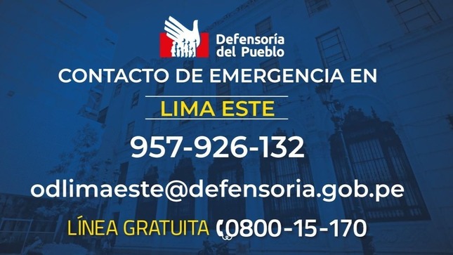 Gráfico con números telefónicos de la oficina en Lima Este
