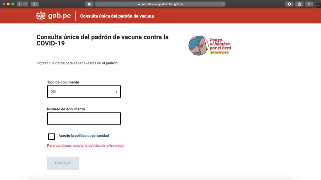  Minsa: Plataforma ‘Pongo el hombro’ permite conocer lugar y fecha de vacunación contra la COVID-19