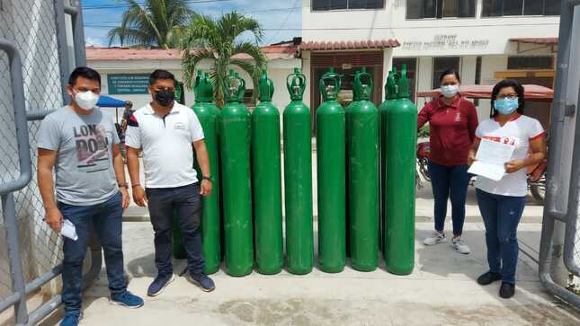 La Oficina de Gestión de Servicios de Salud-OGESS 402 Huallaga Central realizó la entrega de 16 balones de oxígeno medicinal de 10m³.