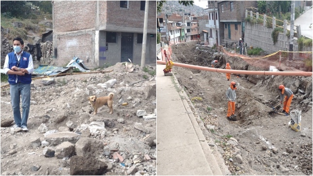 Collage de fotos de obras en ejecución 