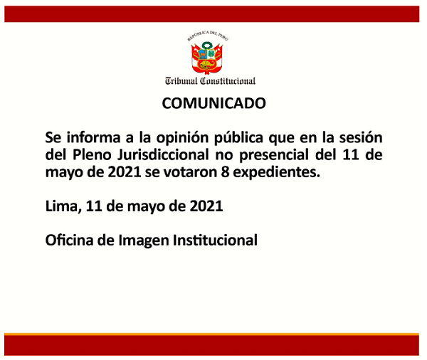 Comunicado 11 de mayo 2021