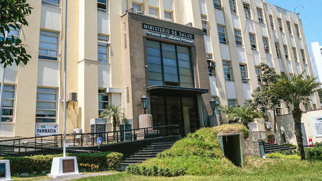 Fachada del edificio del Ministerio de Salud.