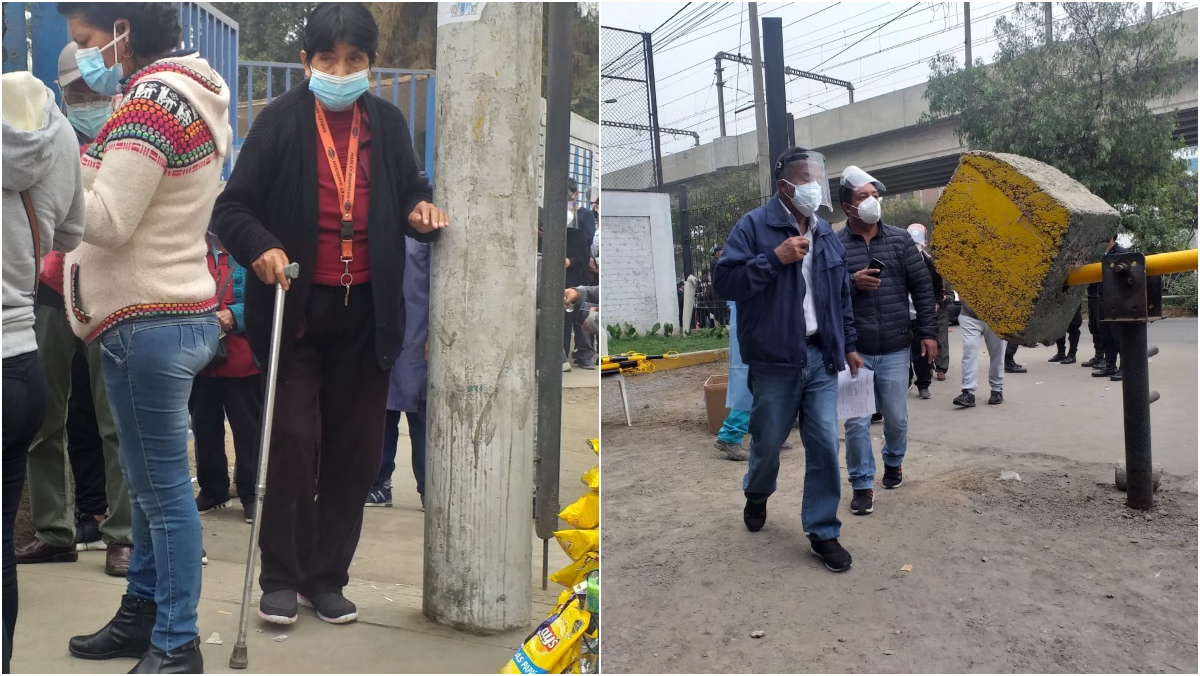 Collage de fotos de ingreso a local de vacunación