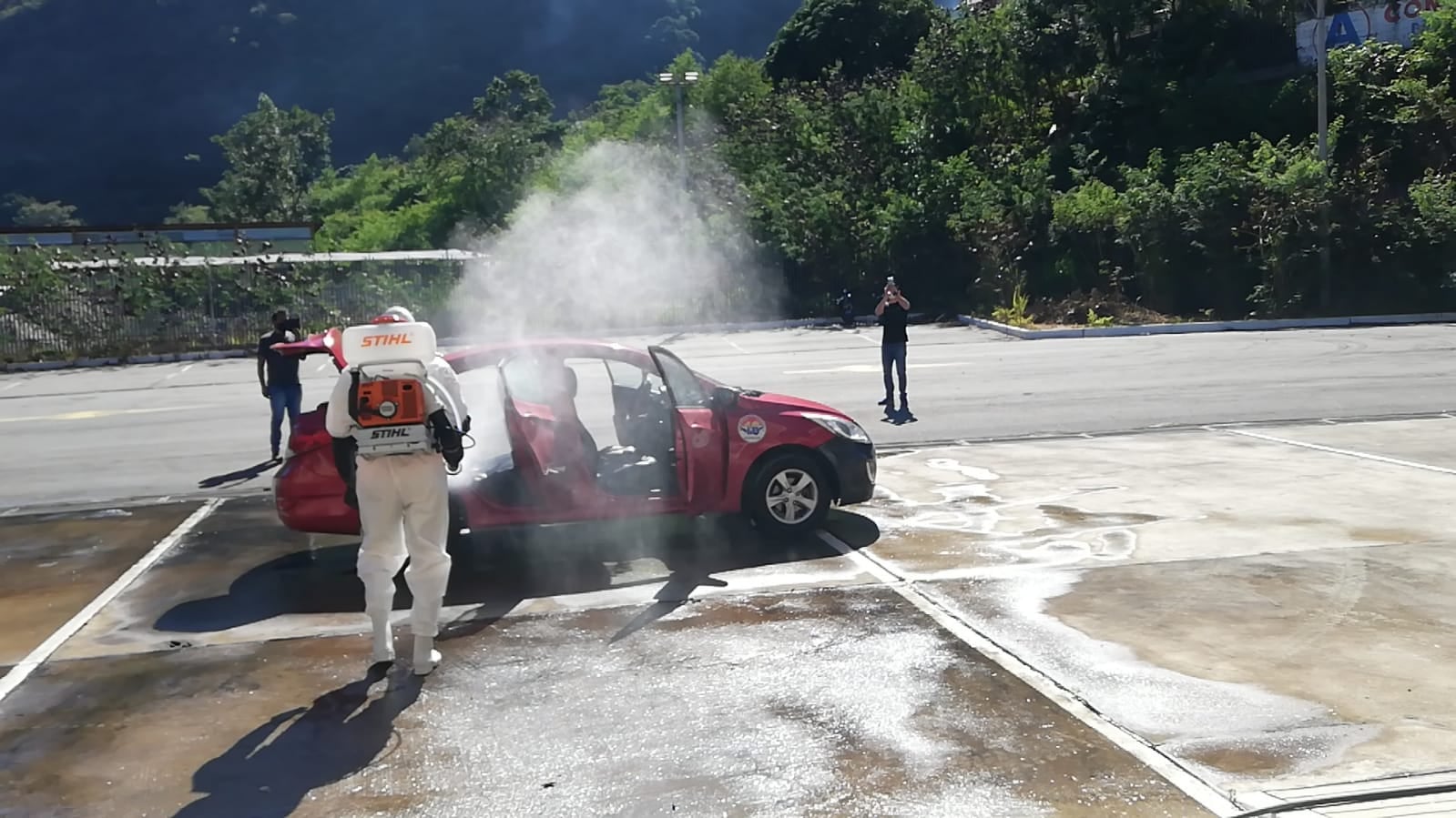 Campaña de desinfección de vehículos de transporte público interprovincial e interdistrital