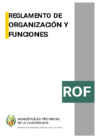 Vista preliminar de documento Reglamento de Organización y Funciones - ROF