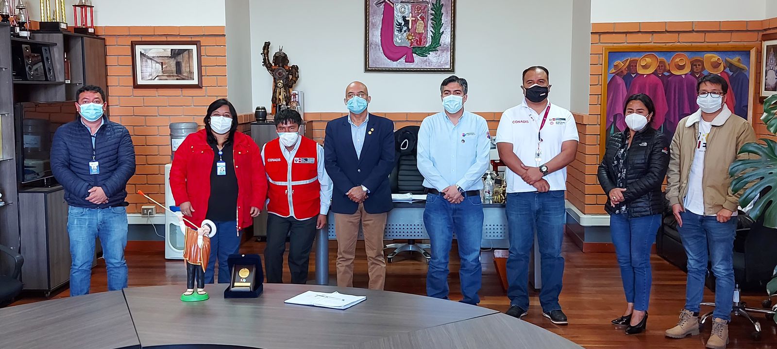Funcionarios de Conadis y Alcalde de la Municipalidad de Cajamarca