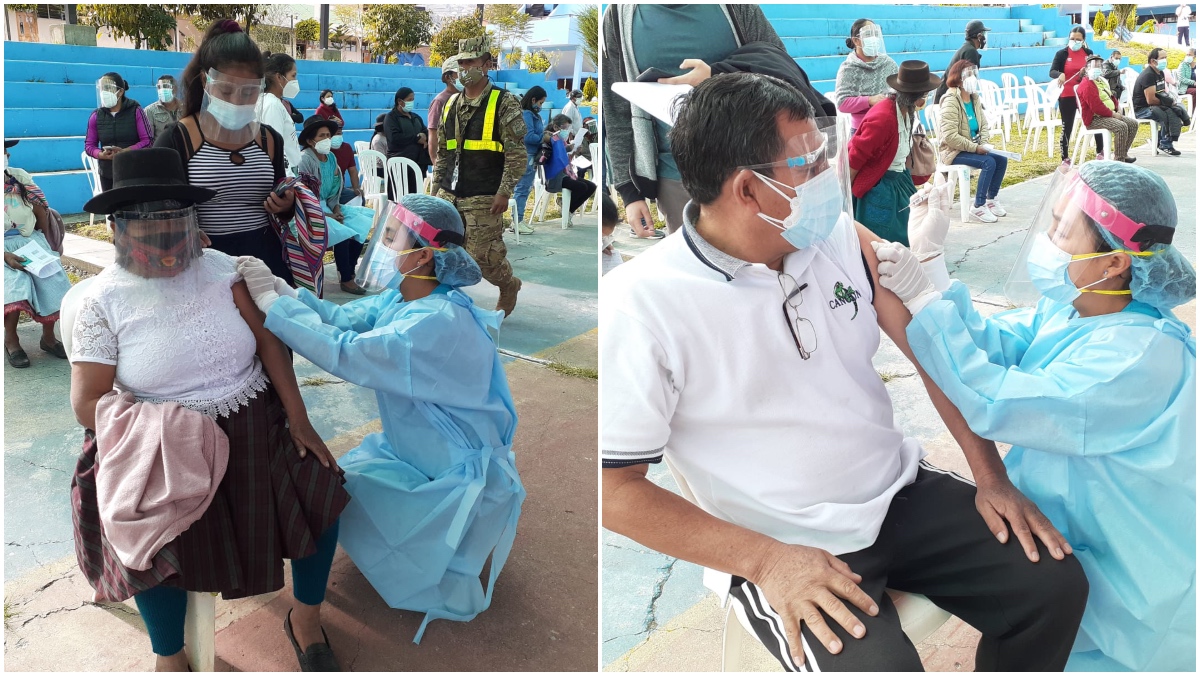 Fotos de personas vacunandose