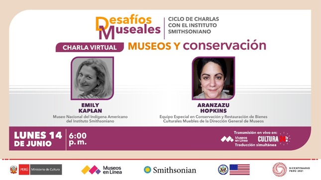 Especialista del Museo Nacional del Indígena Americano participará en el programa de charlas virtuales “Desafíos Museales” 