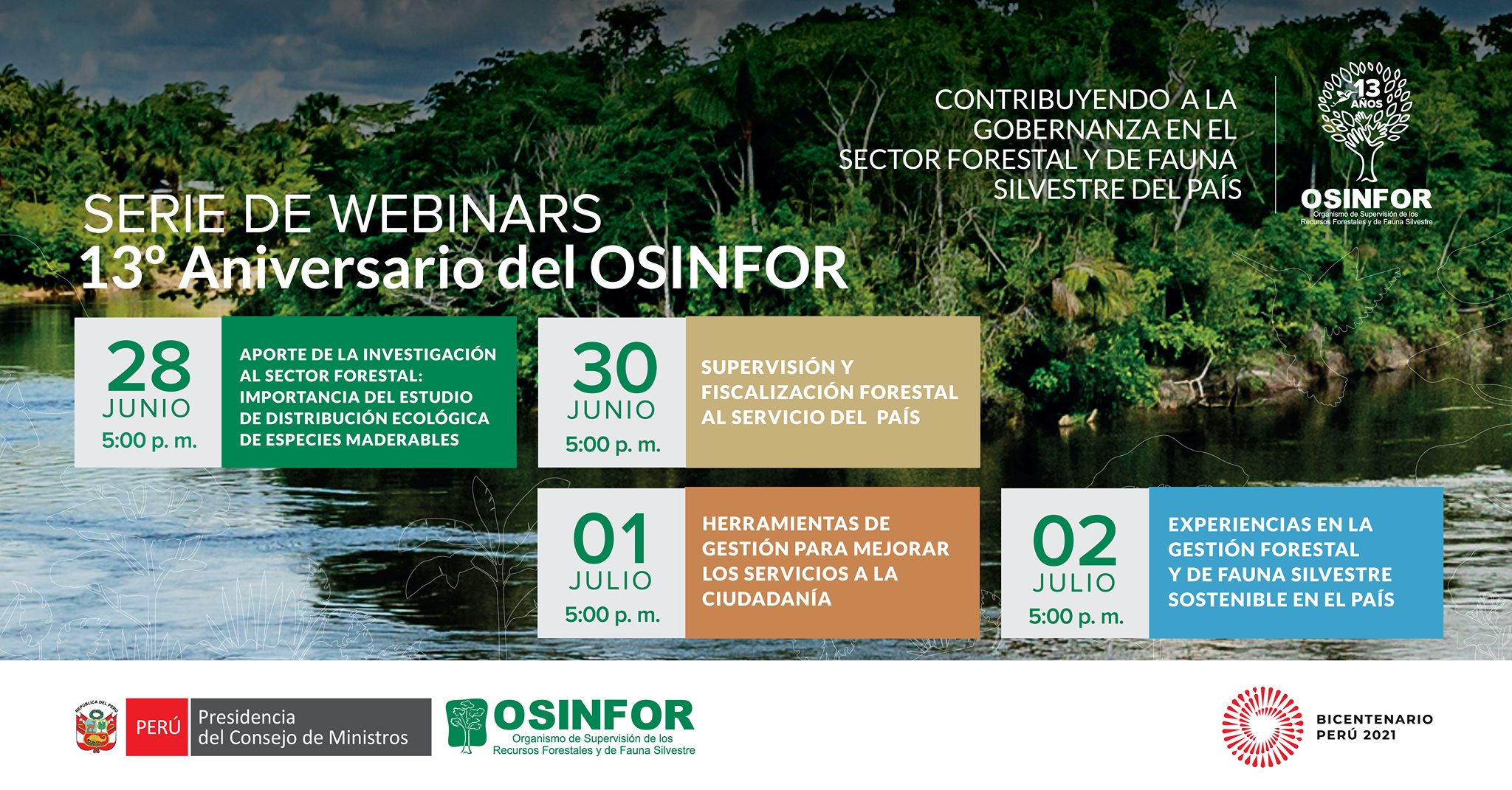 Serie de Webinars va del 28 de junio al 2 de julio.