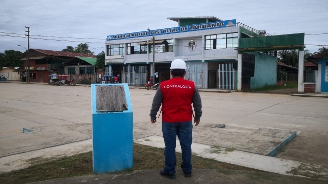 Imagen JPG de la fachada de la Municipalidad Distrital de Tahuanía, provincia de Atalaya en Ucayali.