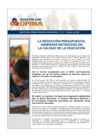 Vista preliminar de documento CNE Opina N° 14: La Reducción Presupuestal Generará Retroceso en la Calidad de la Educación