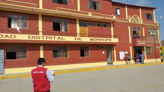 Imagen JPG de la fachada de la Municipalidad Distrital de Mórrope en Lambayeque.