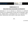 Vista preliminar de documento COMUNICADO N° 59 RESULTADO FINAL EVALUACION EXPEDIENTE EPT-CARPINTERIA.pdf