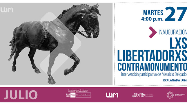 LUM inaugura “Lxs Libertadorxs. Contramonumento”,  escultura  que emula al  caballo del libertador José de San Martín