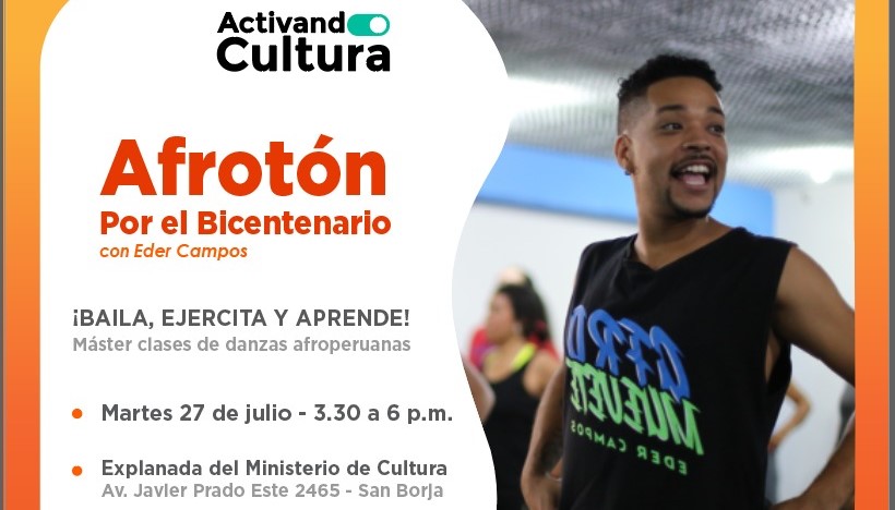 Activando Cultura: Afrotón por el Bicentenario se desarrollará en la explanada del Ministerio de Cultura 