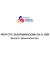 Vista preliminar de documento Proyecto Educativo Nacional al 2021. Balance y Recomendaciones 2009.