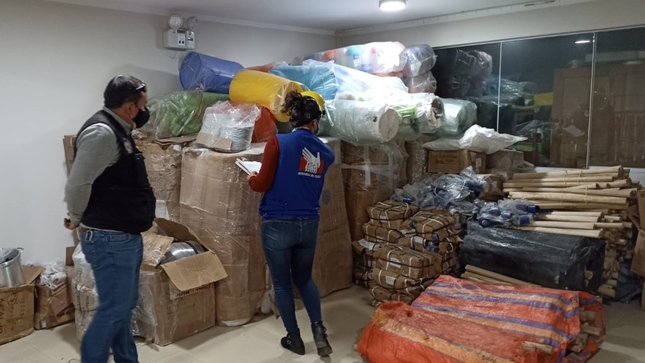 Foto de almacen de ayuda humanitaria