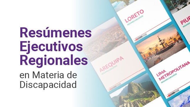 Imágenes de regiones con los resúmenes ejecutivos regionales en materia de discapacidad para evaluar la ejecución de acciones.