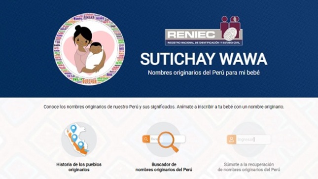 Fotografía de la nota de prensa “Sutichay Wawa” el aplicativo donde podrás elegir  un nombre originario del Perú para tu bebé