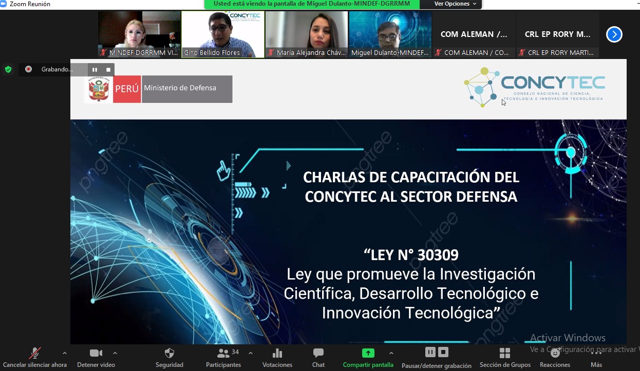 Ministerio de Defensa organiza capacitación en temas de Ciencia, Tecnología e Innovación Tecnológica