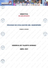 Vista preliminar de documento DI-448-GTH/015 “Proceso de Evaluación del Desempeño", primera versión; propuesta por la Gerencia de Talento Humano.