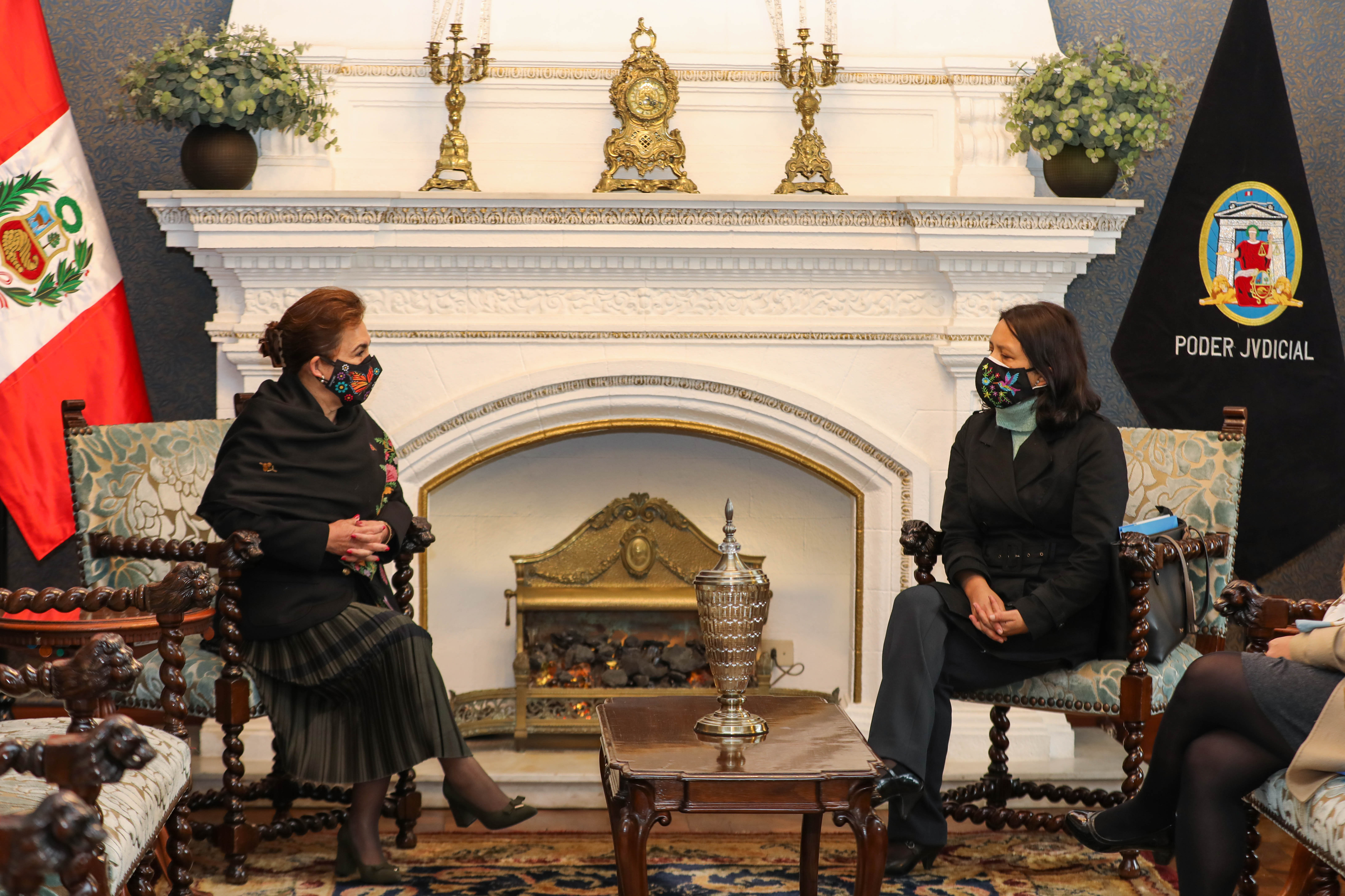 Ministra de la mujer se reunió con la Presidenta del Poder Judicial.