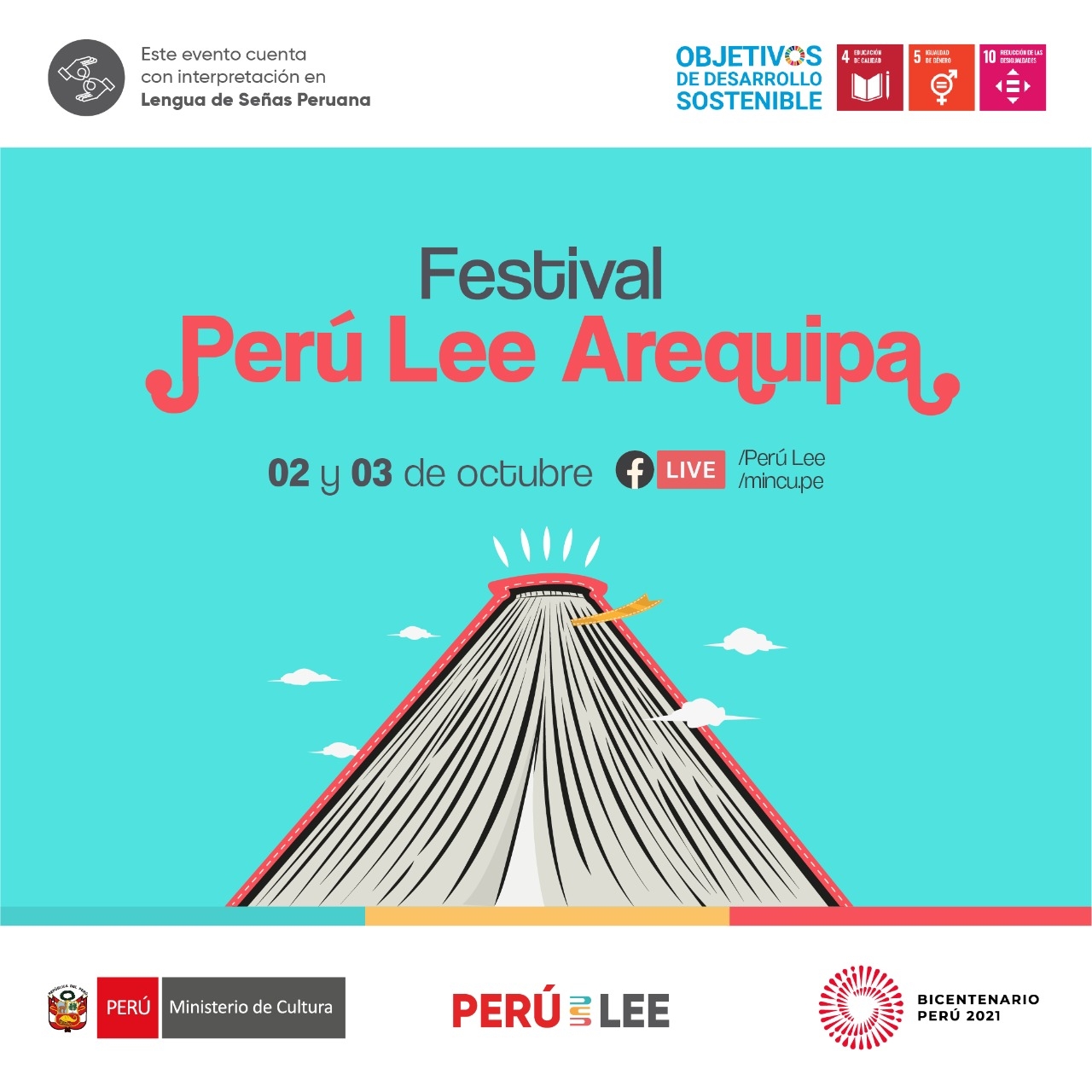 Ministerio de Cultura presenta Festival Perú Lee Arequipa con charlas y conversatorios virtuales